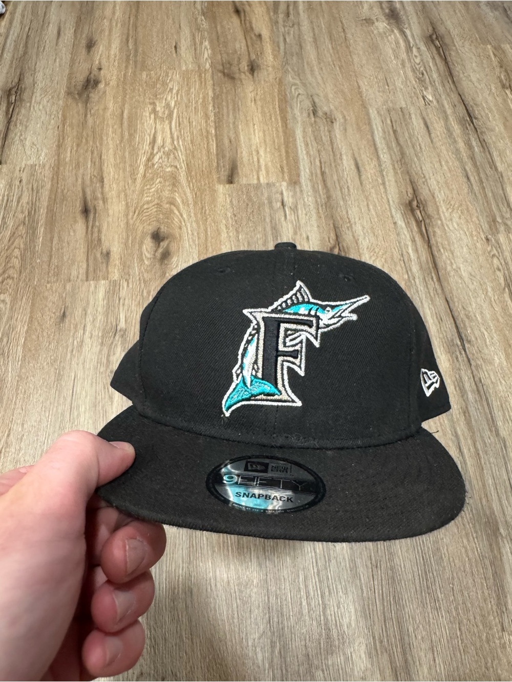 New Era Florida Marlins Black Cool Base Official On-Field 59FIFTY Hat